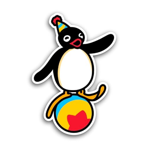 2 (Pieces) 3" and 5" Penguin Playing Sticker, Waterproof Vinyl Decals for Many Purpose Like Cars, Tr