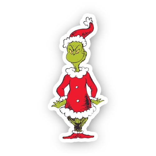 2 (Pieces) 3" and 5" Green Cart0on Character Sticker, Waterproof Vinyl Decals for Many Purpose Like 