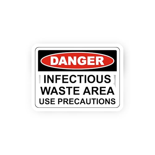 2 (Pieces) 3" and 5" Infectious Waste Danger Notice Sticker, Waterproof Vinyl Decals for Many Purpos