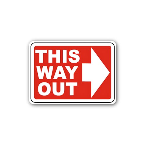 2 (Pieces) 3" and 5" Follow The Arrow Out Sticker, Waterproof Vinyl Decals for Many Purpose Like Car