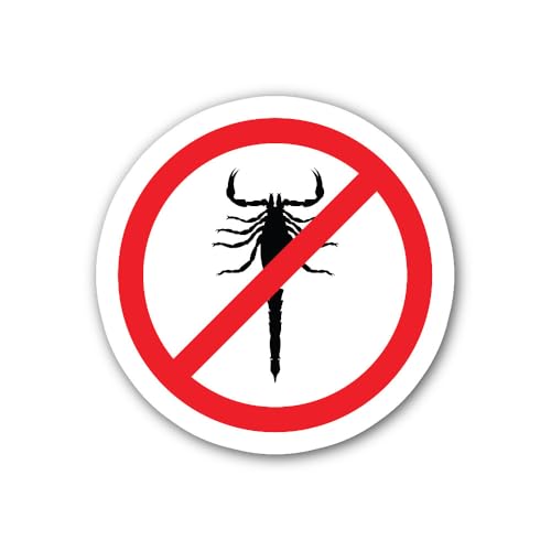 2 (Pieces) 3" and 5" Scorpion Prohibited Sign. Sticker, Waterproof Vinyl Decals for Many Purpose Lik