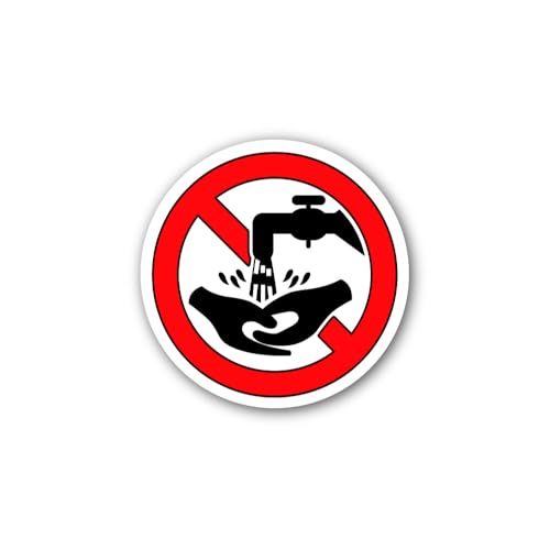 2 (Pieces) 3" and 5" No Washing Hands Symbol Sticker, Waterproof Vinyl Decals for Many Purpose Like 