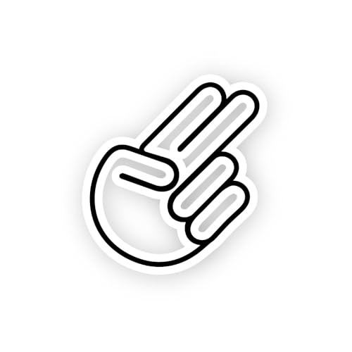 2 (Pieces) 3" and 5" Peace Two Fingers Sign Outline Sticker, Waterproof Vinyl Decals for Many Purpos