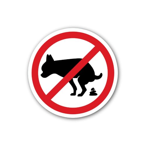 2 (Pieces) 3" and 5" NO Pooping ICON Sticker, Waterproof Vinyl Decals for Many Purpose Like Cars, Tr