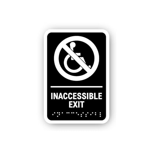 2 (Pieces) 3" and 5" Inaccessible Exit Sticker, Waterproof Vinyl Decals for Many Purpose Like Cars, 