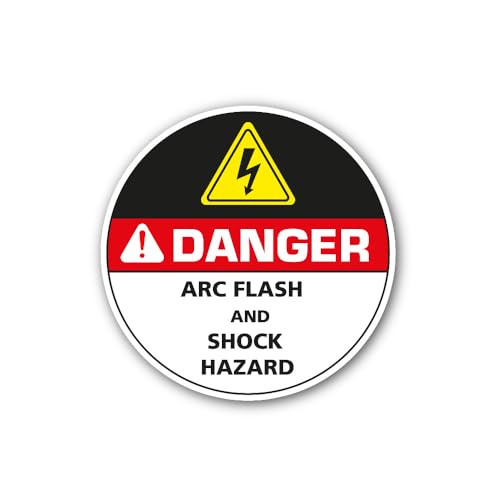 2 (Pieces) 3" and 5" ARC Flash and Shock Hazard Sign Sticker, Waterproof Vinyl Decals for Many Purpo