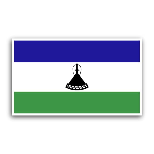 2 (Pieces) 3" and 5" Lesotho Flag Sticker, Waterproof Vinyl Decals for Many Purpose Like Cars, Truck