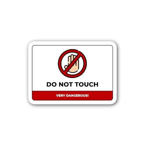 2 (Pieces) 3" and 5" Hands-Off Warning Signage Sticker, Waterproof Vinyl Decals for Many Purpose Lik