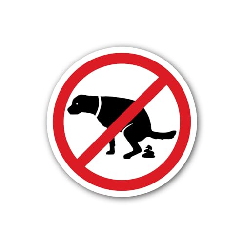 2 (Pieces) 3" and 5" NO Pooping Symbol Sticker, Waterproof Vinyl Decals for Many Purpose Like Cars, 
