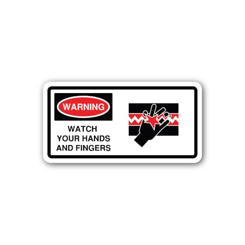 2 (Pieces) 3" and 5" Finger Entrapment by Jagged Mechanism Sticker, Waterproof Vinyl Decals for Many