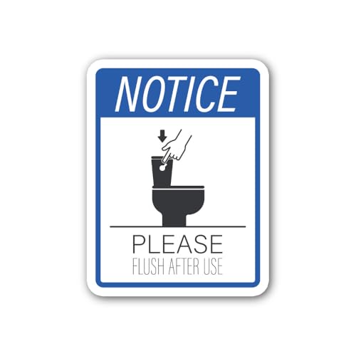 2 (Pieces) 3" and 5" Toilet Flush Sign Sticker, Waterproof Vinyl Decals for Many Purpose Like Cars, 