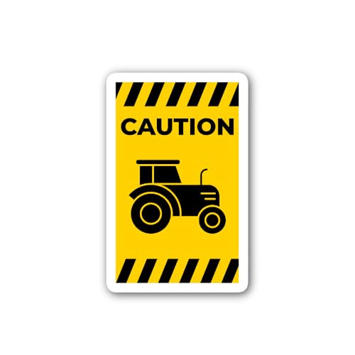 2 (Pieces) 3" and 5" Tractor Crossing Sign Sticker, Waterproof Vinyl Decals for Many Purpose Like Ca