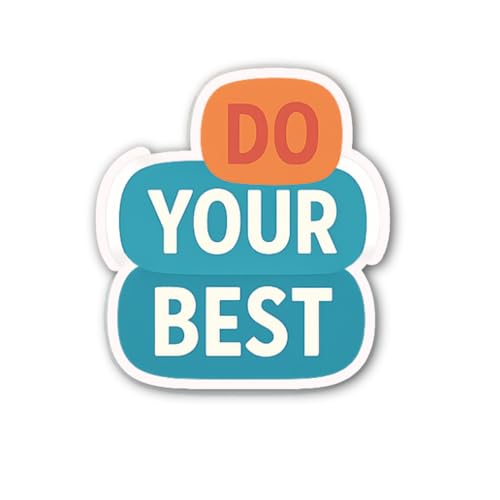Orange Background with Note Be a Fun of Yourself Sticker 5" Vinyl Sticker Waterproof