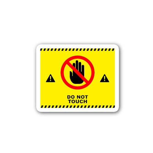 2 (Pieces) 3" and 5" Do not Touch Sign Sticker, Waterproof Vinyl Decals for Many Purpose Like Cars, 