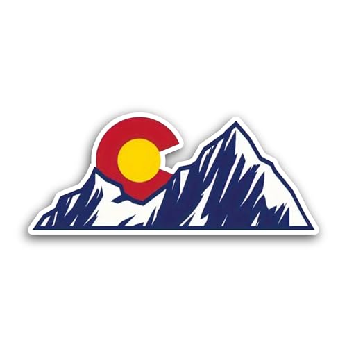 2 (Pieces) 3" and 5" Mountain and Sun Sticker, Waterproof Vinyl Decals for Many Purpose Like Cars, T