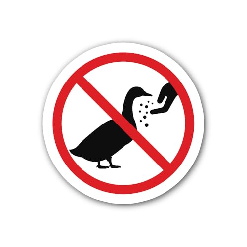 2 (Pieces) 3" and 5" Do not Feed The Duck Sign Sticker, Waterproof Vinyl Decals for Many Purpose Lik