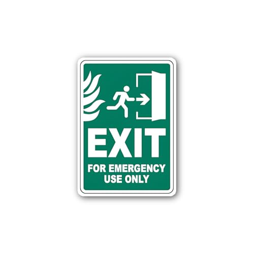 2 (Pieces) 3" and 5" Exit for Emergency use only Sign Sticker, Waterproof Vinyl Decals for Many Purp