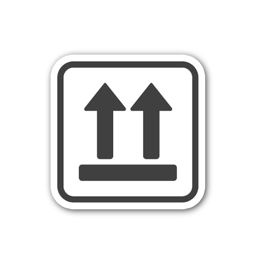 2 (Pieces) 3" and 5" This Side up icon Black Sticker, Waterproof Vinyl Decals for Many Purpose Like 