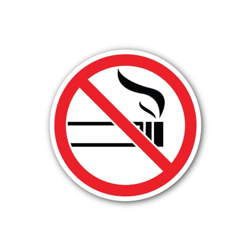 2 (Pieces) 3" and 5" Do Not Smoke Pictogram Sticker, Waterproof Vinyl Decals for Many Purpose Like C