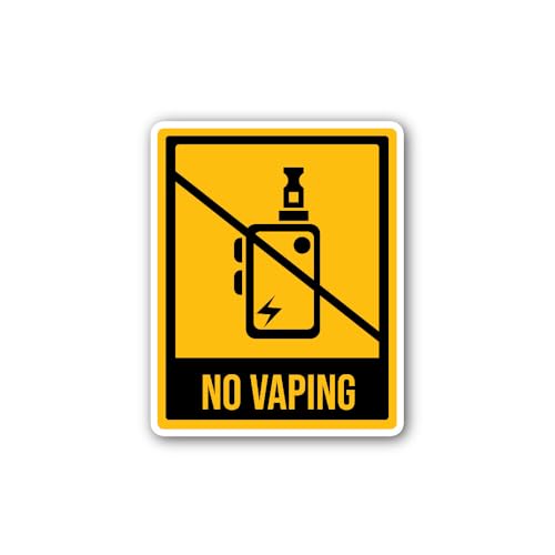 2 (Pieces) 3" and 5" NO Vaping ICON Sticker, Waterproof Vinyl Decals for Many Purpose Like Cars, Tru