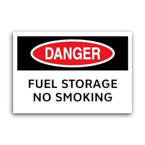 2 (Pieces) 3" and 5" Fuel Storage No Smoking Sticker, Waterproof Vinyl Decals for Many Purpose Like 
