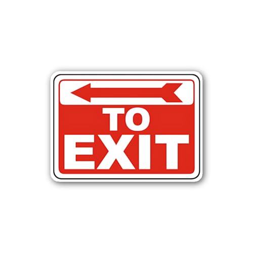 2 (Pieces) 3" and 5" Red and White Directional Signage Sticker, Waterproof Vinyl Decals for Many Pur