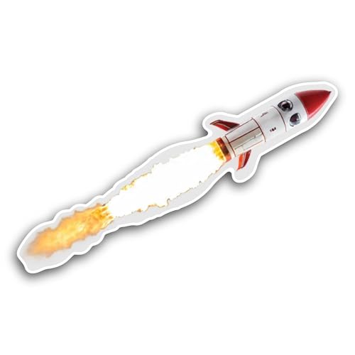 2 (Pieces) 3" and 5" Space Rocket Sticker, Waterproof Vinyl Decals for Many Purpose Like Cars, Truck