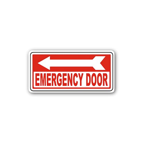 2 (Pieces) 3" and 5" Egress Door Sign Sticker, Waterproof Vinyl Decals for Many Purpose Like Cars, T