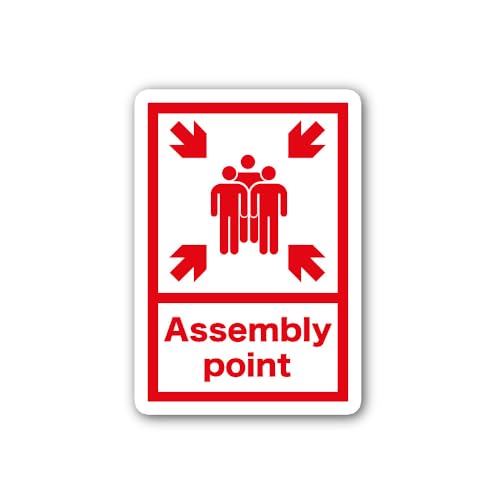2 (Pieces) 3" and 5" Emergency Muster Point Sticker, Waterproof Vinyl Decals for Many Purpose Like C