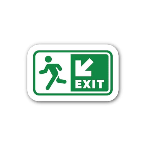 2 (Pieces) 3" and 5" Exit Down Left Sign Sticker Sticker, Waterproof Vinyl Decals for Many Purpose L