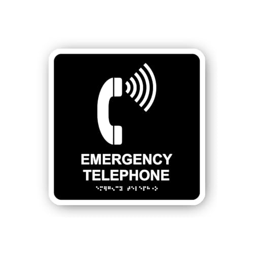 2 (Pieces) 3" and 5" Emergency Telephone Sticker, Waterproof Vinyl Decals for Many Purpose Like Cars