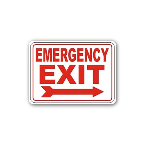 2 (Pieces) 3" and 5" Emergency EXIT Arrow Right Side Sticker, Waterproof Vinyl Decals for Many Purpo
