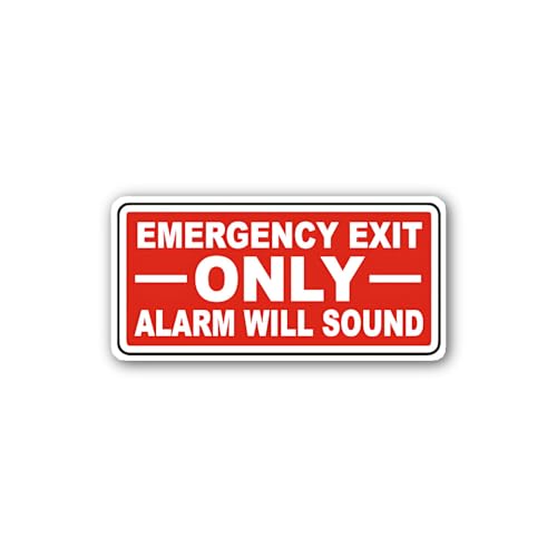2 (Pieces) 3" and 5" Emergency Egress Warning Sticker, Waterproof Vinyl Decals for Many Purpose Like