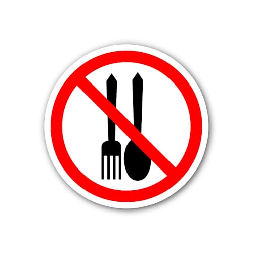 2 (Pieces) 3" and 5" No Food Sign ICON Sticker, Waterproof Vinyl Decals for Many Purpose Like Cars, 