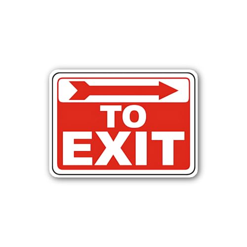 2 (Pieces) 3" and 5" Emergency Wayfinding Sign Sticker, Waterproof Vinyl Decals for Many Purpose Lik