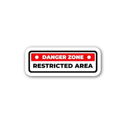 2 (Pieces) 3" and 5" Danger Zone Restricted Area Sticker, Waterproof Vinyl Decals for Many Purpose L