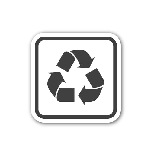 2 (Pieces) 3" and 5" Universal Recycling Symbol Sticker, Waterproof Vinyl Decals for Many Purpose Li