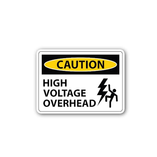 2 (Pieces) 3" and 5" Caution HIGH Voltage Sticker, Waterproof Vinyl Decals for Many Purpose Like Car