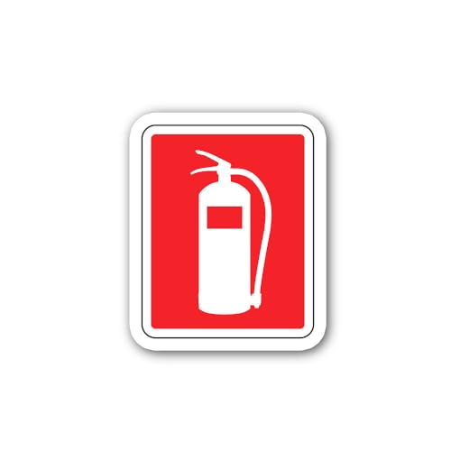 2 (Pieces) 3" and 5" Fire Extinguisher Symbol Sticker, Waterproof Vinyl Decals for Many Purpose Like