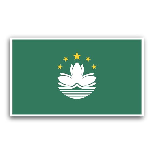 2 (Pieces) 3" and 5" Macau Flag Sticker, Waterproof Vinyl Decals for Many Purpose Like Cars, Trucks,