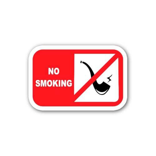 2 (Pieces) 3" and 5" No Smoking Area Sticker, Waterproof Vinyl Decals for Many Purpose Like Cars, Tr