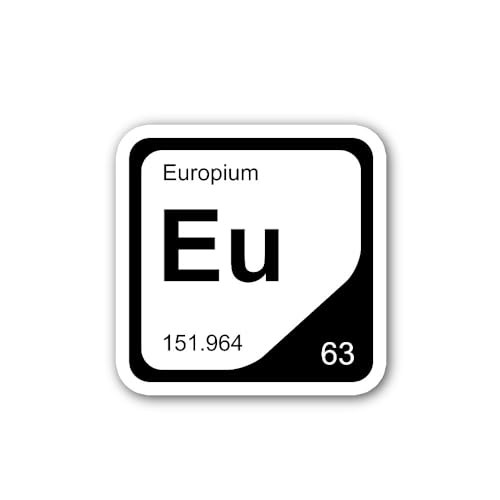 2 (Pieces) 3" and 5" Europium Sticker, Waterproof Vinyl Decals for Many Purpose Like Cars, Trucks, L