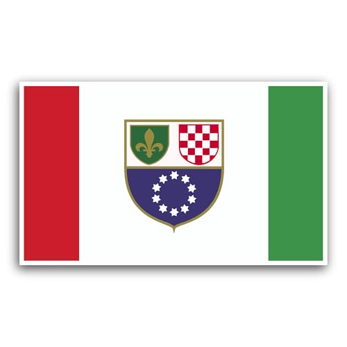 2 (Pieces) 3" and 5" Bosnia and Herzegovina Federation of Flag Sticker, Waterproof Vinyl Decals for 