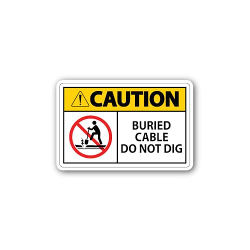 2 (Pieces) 3" and 5" Buried Cable DO NOT DIG Sticker, Waterproof Vinyl Decals for Many Purpose Like 