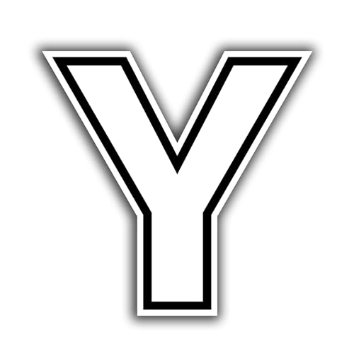 2 (Pieces) 3" and 5" Letter Y Sticker, Waterproof Vinyl Decals for Many Purpose Like Cars, Trucks, L