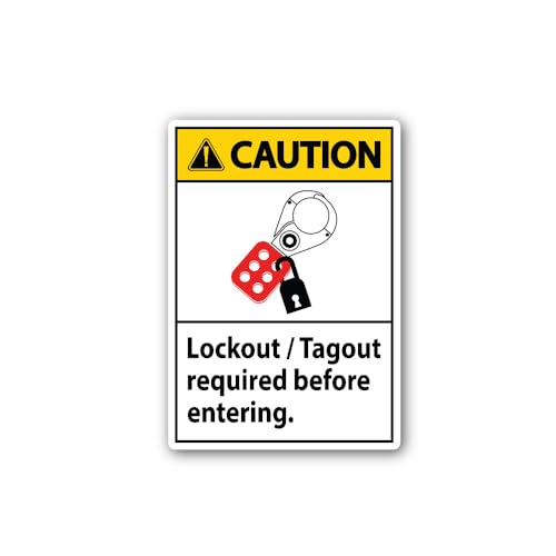 2 (Pieces) 3" and 5" Caution Lockout/Tagout Sticker, Waterproof Vinyl Decals for Many Purpose Like C