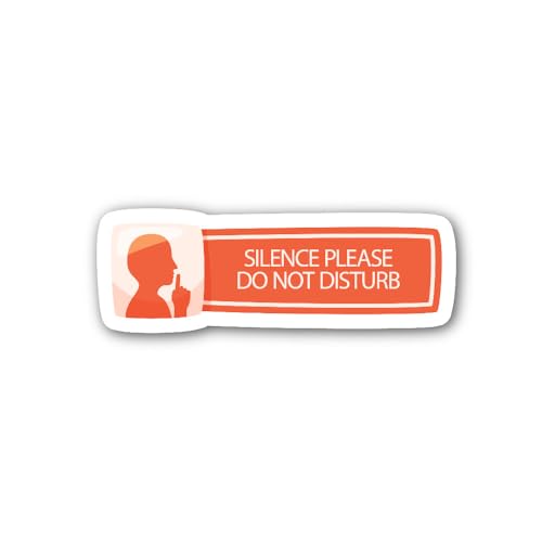 2 (Pieces) 3" and 5" Silence Please Sticker, Waterproof Vinyl Decals for Many Purpose Like Cars, Tru