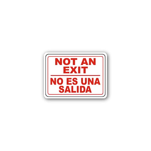 2 (Pieces) 3" and 5" Door is Not an Exit Sign Sticker, Waterproof Vinyl Decals for Many Purpose Like