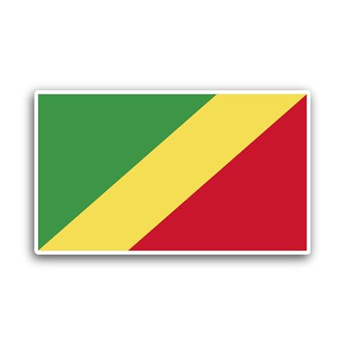 2 (Pieces) 3" and 5" Congo Republic of The Flag Sticker, Waterproof Vinyl Decals for Many Purpose Li