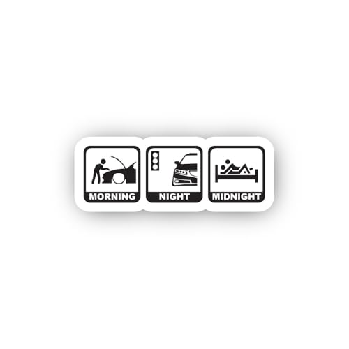 2 (Pieces) 3" and 5" Morning Night Midnight Car Icons Sticker, Waterproof Vinyl Decals for Many Purp